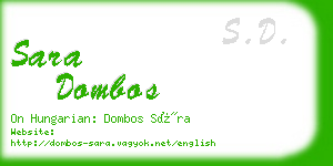 sara dombos business card